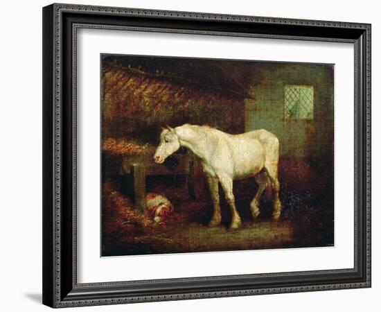 An Old Grey Mare at a Manger-George Morland-Framed Giclee Print