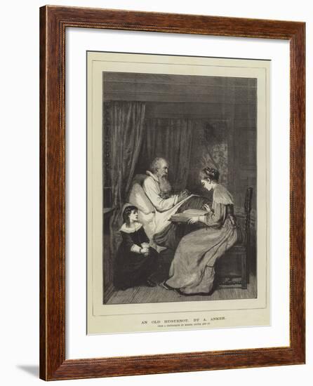 An Old Huguenot-Albert Anker-Framed Giclee Print