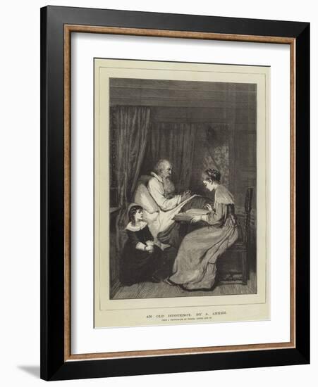 An Old Huguenot-Albert Anker-Framed Giclee Print
