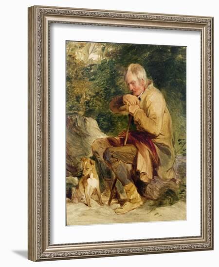 An Old Man and His Dog Seated by a Road Side-Edwin Henry Landseer-Framed Giclee Print