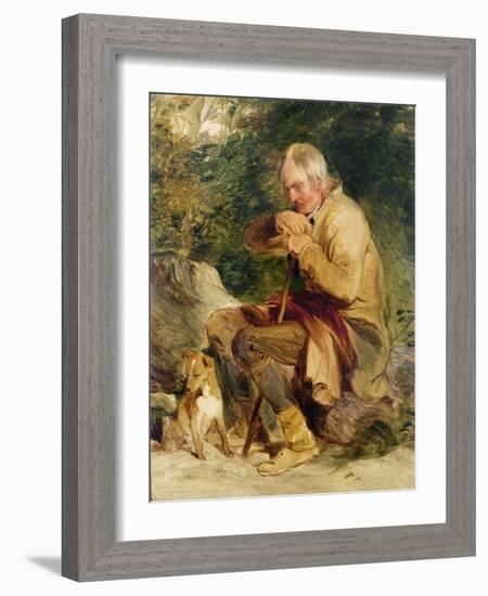 An Old Man and His Dog Seated by a Road Side-Edwin Henry Landseer-Framed Giclee Print