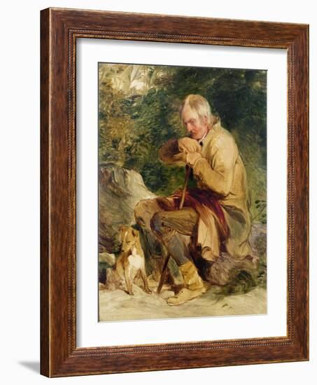 An Old Man and His Dog Seated by a Road Side-Edwin Henry Landseer-Framed Giclee Print