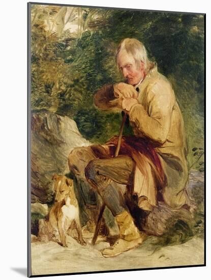 An Old Man and His Dog Seated by a Road Side-Edwin Henry Landseer-Mounted Giclee Print