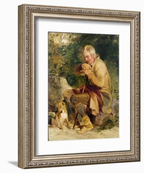 An Old Man and His Dog Seated by a Road Side-Edwin Henry Landseer-Framed Giclee Print