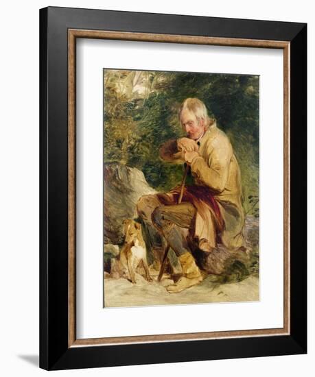 An Old Man and His Dog Seated by a Road Side-Edwin Henry Landseer-Framed Giclee Print