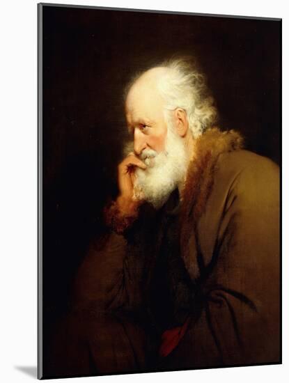 An Old Man, half-length, in a Brown Fur-lined Coat-Joseph Wright of Derby-Mounted Giclee Print
