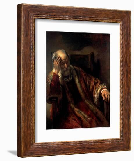 An Old Man in an Armchair, 17th Century-Rembrandt van Rijn-Framed Giclee Print