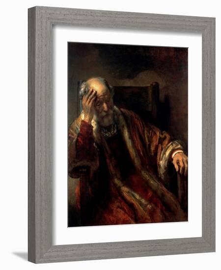 An Old Man in an Armchair, 17th Century-Rembrandt van Rijn-Framed Giclee Print