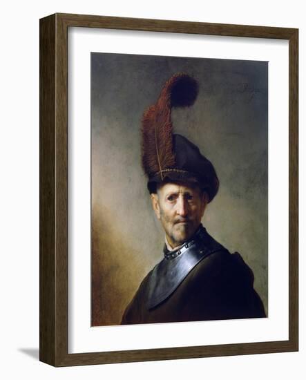 An Old Man in Military Costume-Rembrandt van Rijn-Framed Giclee Print