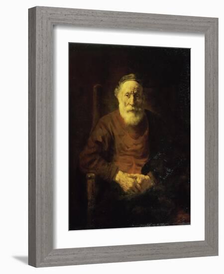 An Old Man in Red-Rembrandt van Rijn-Framed Giclee Print