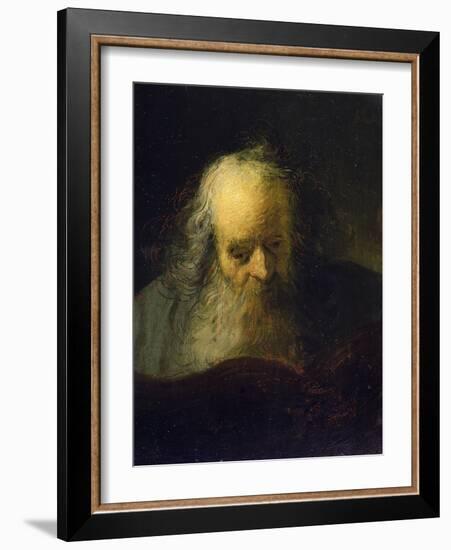 An Old Man Reading a Book by Rembrandt-Rembrandt Harmensz. van Rijn-Framed Giclee Print