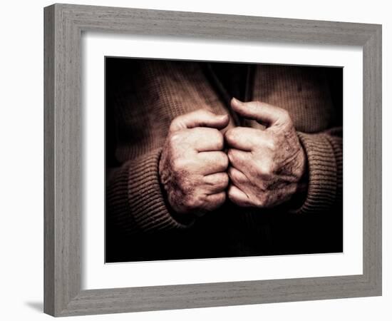 An Old Man's Hands-Clive Nolan-Framed Photographic Print