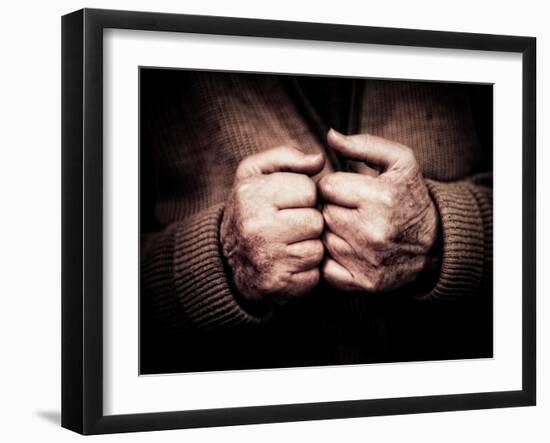 An Old Man's Hands-Clive Nolan-Framed Photographic Print