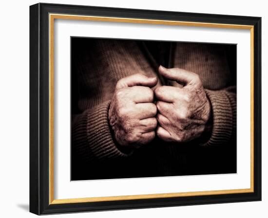 An Old Man's Hands-Clive Nolan-Framed Photographic Print