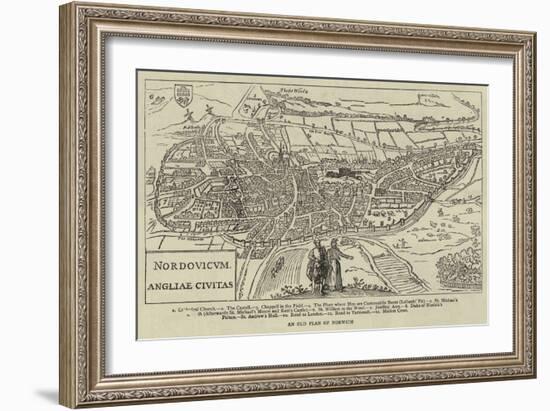 An Old Plan of Norwich-null-Framed Giclee Print