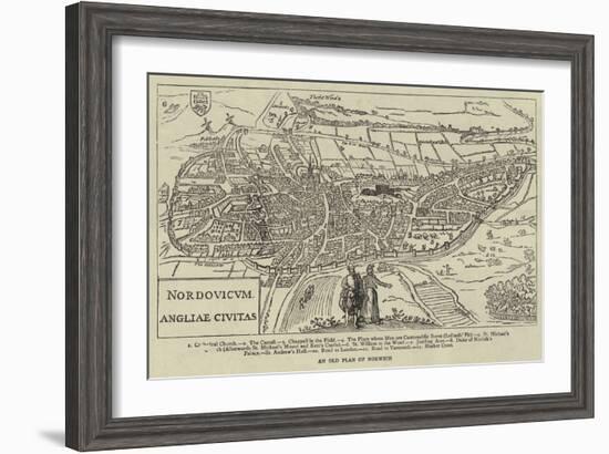 An Old Plan of Norwich-null-Framed Giclee Print