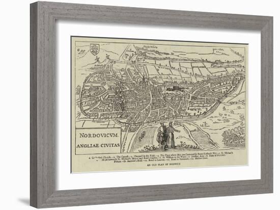 An Old Plan of Norwich-null-Framed Giclee Print