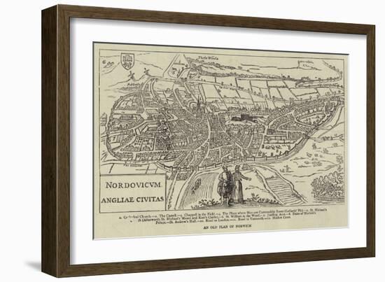 An Old Plan of Norwich--Framed Giclee Print