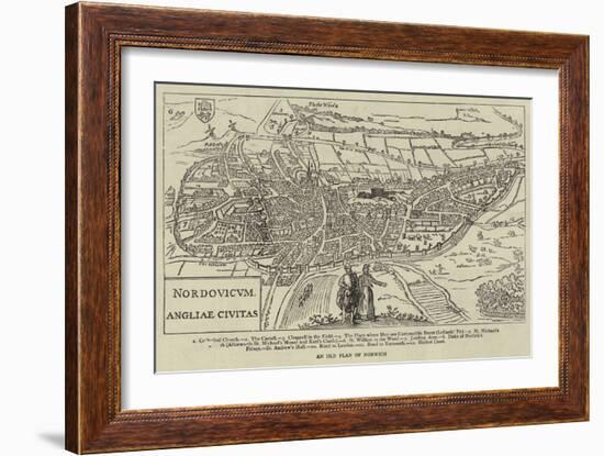 An Old Plan of Norwich--Framed Giclee Print