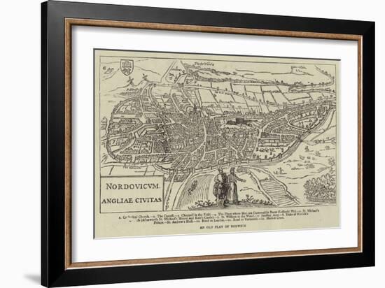 An Old Plan of Norwich--Framed Giclee Print