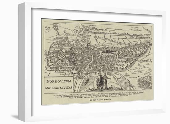 An Old Plan of Norwich-null-Framed Giclee Print