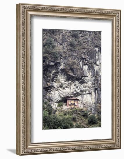 An Old Religious Building Built into the Side of a Cliff in the Sagarmatha National Park-John Woodworth-Framed Photographic Print