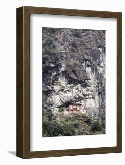 An Old Religious Building Built into the Side of a Cliff in the Sagarmatha National Park-John Woodworth-Framed Photographic Print