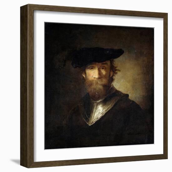 An Old Soldier in a Black Beret, 17th Century-Christopher Paudiss-Framed Giclee Print