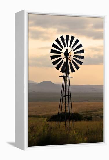 An Old Windmill on a Farm in a Rural or Rustic Setting at Sunset.-SAPhotog-Framed Premier Image Canvas