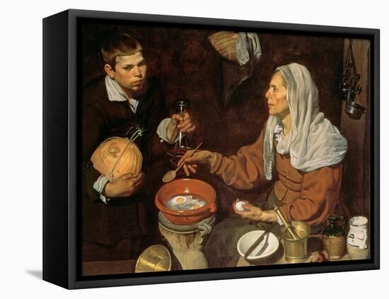 An Old Woman Cooking Eggs, 1618-Diego Velazquez-Framed Premier Image Canvas