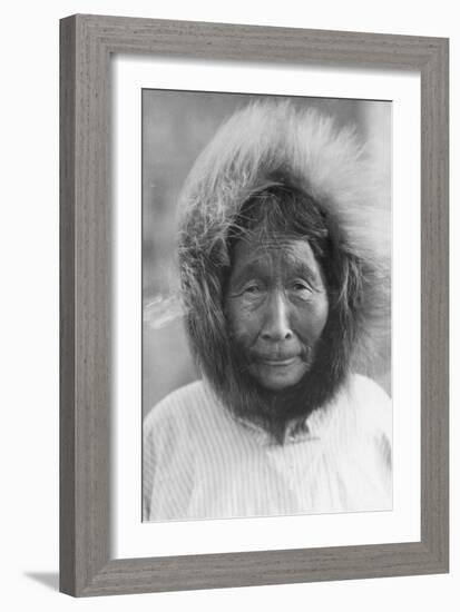 An Old Woman from Point Barrow, Alaska, 1921-24-Knud Rasmussen-Framed Photographic Print