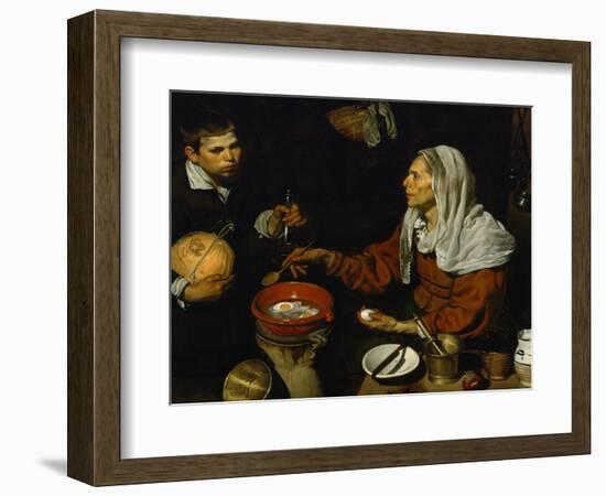 An Old Woman Frying Eggs-Diego Velazquez-Framed Giclee Print