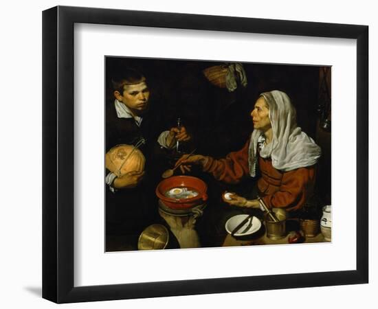 An Old Woman Frying Eggs-Diego Velazquez-Framed Giclee Print