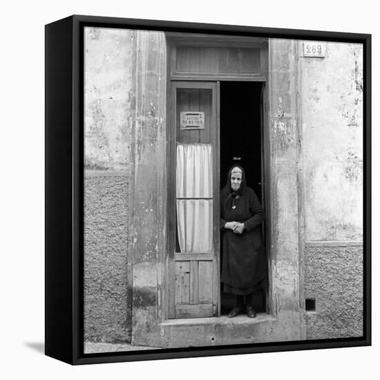 An Old Woman in Ragusa-Mario de Biasi-Framed Premier Image Canvas