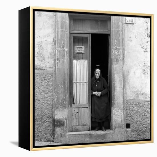 An Old Woman in Ragusa-Mario de Biasi-Framed Premier Image Canvas