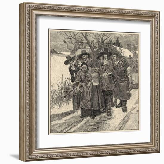 An Old Woman is Arrested as a Witch-Howard Pyle-Framed Art Print