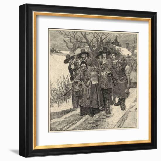 An Old Woman is Arrested as a Witch-Howard Pyle-Framed Art Print