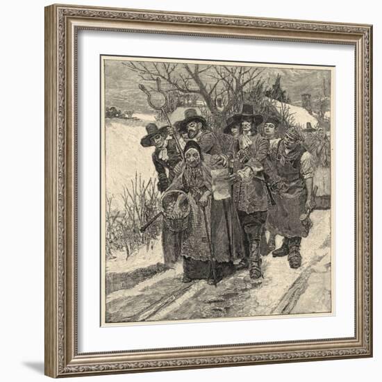 An Old Woman is Arrested as a Witch-Howard Pyle-Framed Art Print