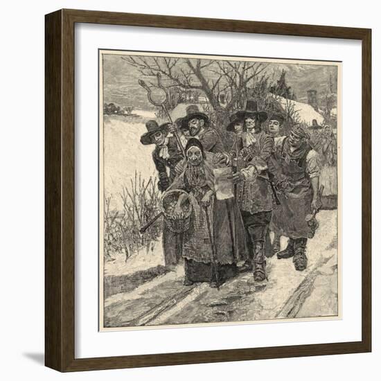 An Old Woman is Arrested as a Witch-Howard Pyle-Framed Art Print