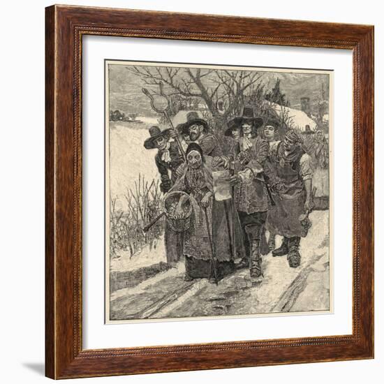 An Old Woman is Arrested as a Witch-Howard Pyle-Framed Art Print