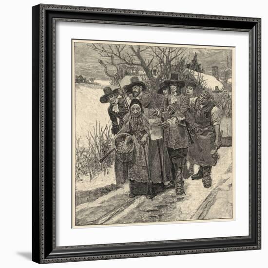 An Old Woman is Arrested as a Witch-Howard Pyle-Framed Art Print