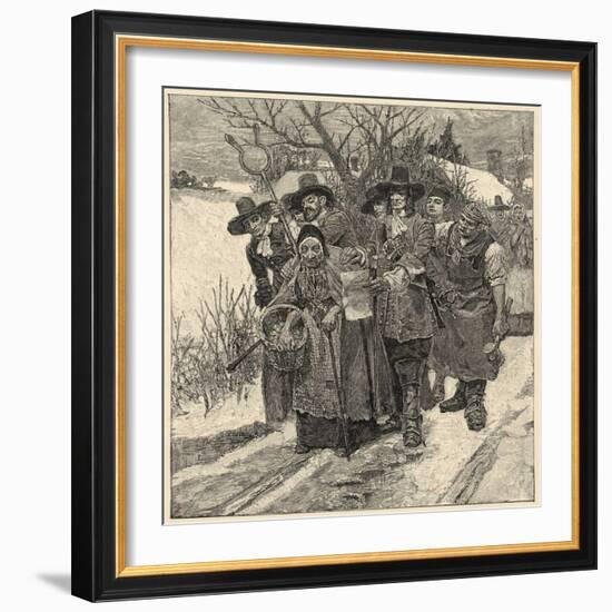 An Old Woman is Arrested as a Witch-Howard Pyle-Framed Art Print