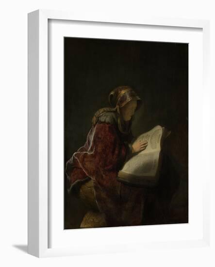 An Old Woman Reading, Probably the Prophetess Hannah, 1631-Rembrandt van Rijn-Framed Giclee Print