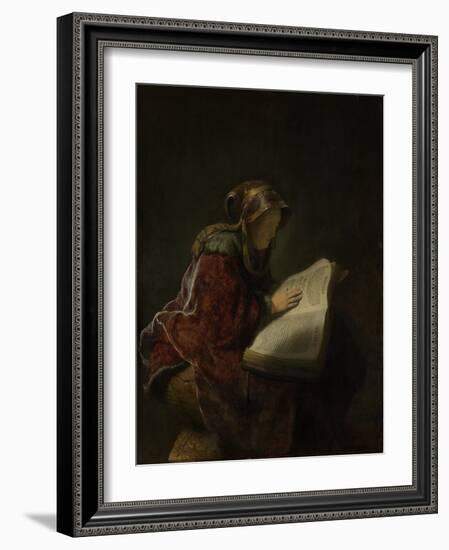 An Old Woman Reading, Probably the Prophetess Hannah, 1631-Rembrandt van Rijn-Framed Giclee Print