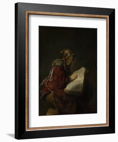 An Old Woman Reading, Probably the Prophetess Hannah, 1631-Rembrandt van Rijn-Framed Giclee Print