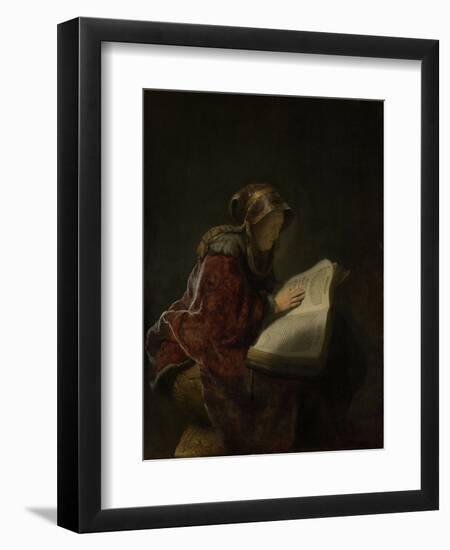 An Old Woman Reading, Probably the Prophetess Hannah, 1631-Rembrandt van Rijn-Framed Giclee Print