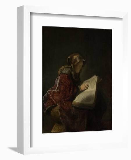 An Old Woman Reading, Probably the Prophetess Hannah, 1631-Rembrandt van Rijn-Framed Giclee Print