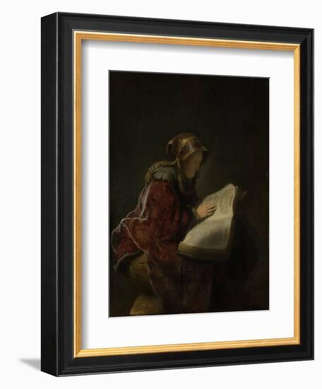 An Old Woman Reading, Probably the Prophetess Hannah, 1631-Rembrandt van Rijn-Framed Giclee Print