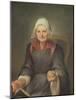 An Old Woman Spinning (Oil on Canvas)-French School-Mounted Giclee Print