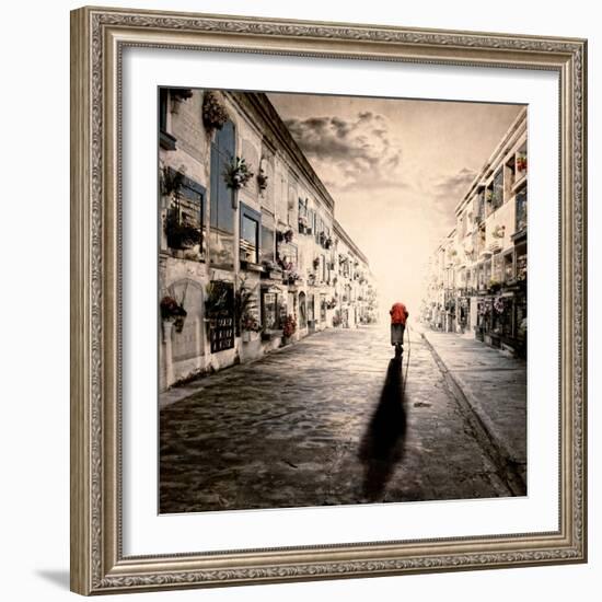 An Old Woman Walking in a Cementery-Luis Beltran-Framed Photographic Print